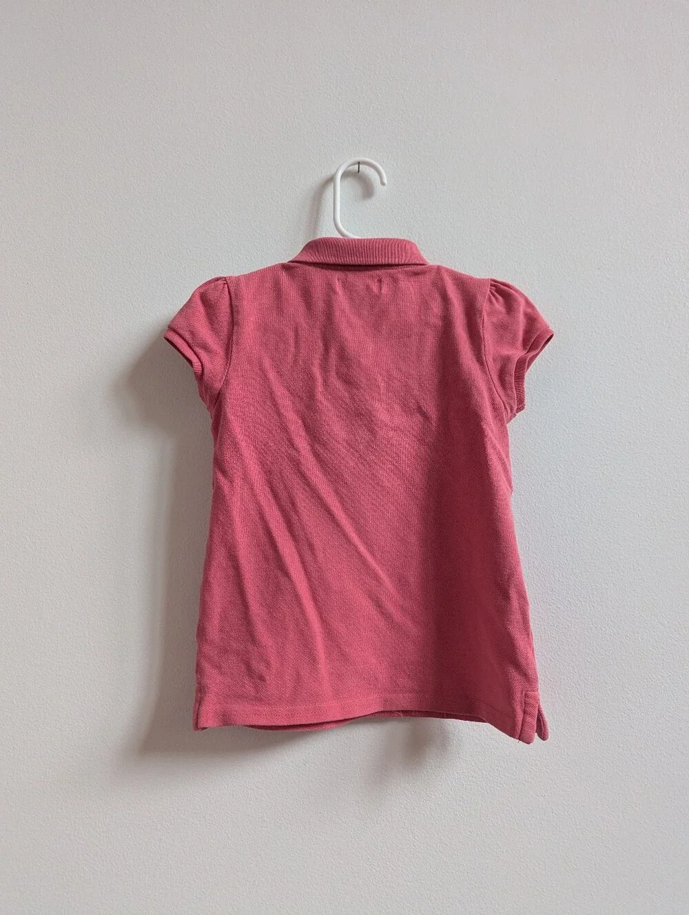 Ralph Lauren Shirt 5 Girls Salmon Pink Ruffle Preppy Polo Pony